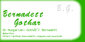 bernadett gothar business card